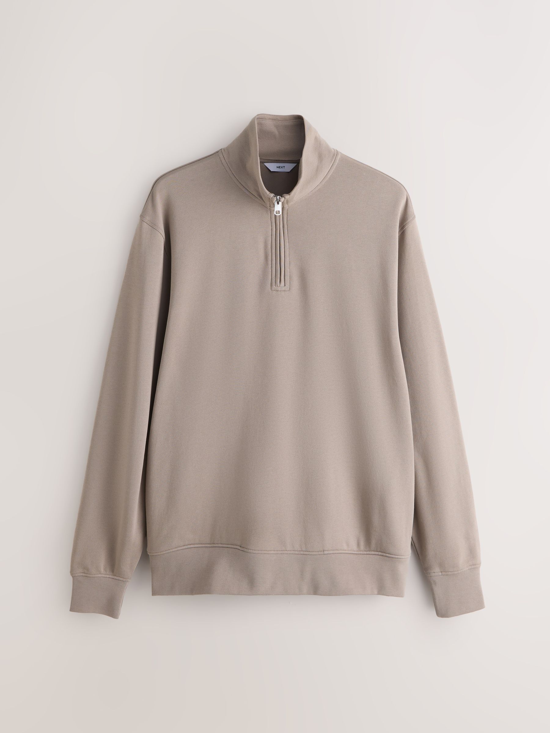 Buy Black/Stone Cotton Rich Lightweight Jersey Sweat top Quarter
