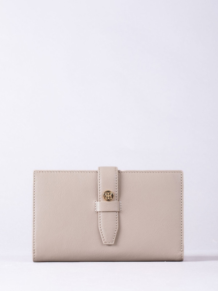 Lakeland Leather Natural Large Icon Stud Tab Purse - Image 1 of 5