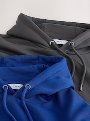 Cobalt Blue/Slate Grey Cotton Rich Jersey Overhead Hoodies 2 Pack - Image 5 of 5