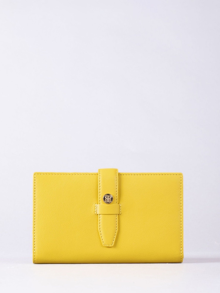 Lakeland Leather Yellow Large Icon Stud Tab Purse - Image 1 of 5