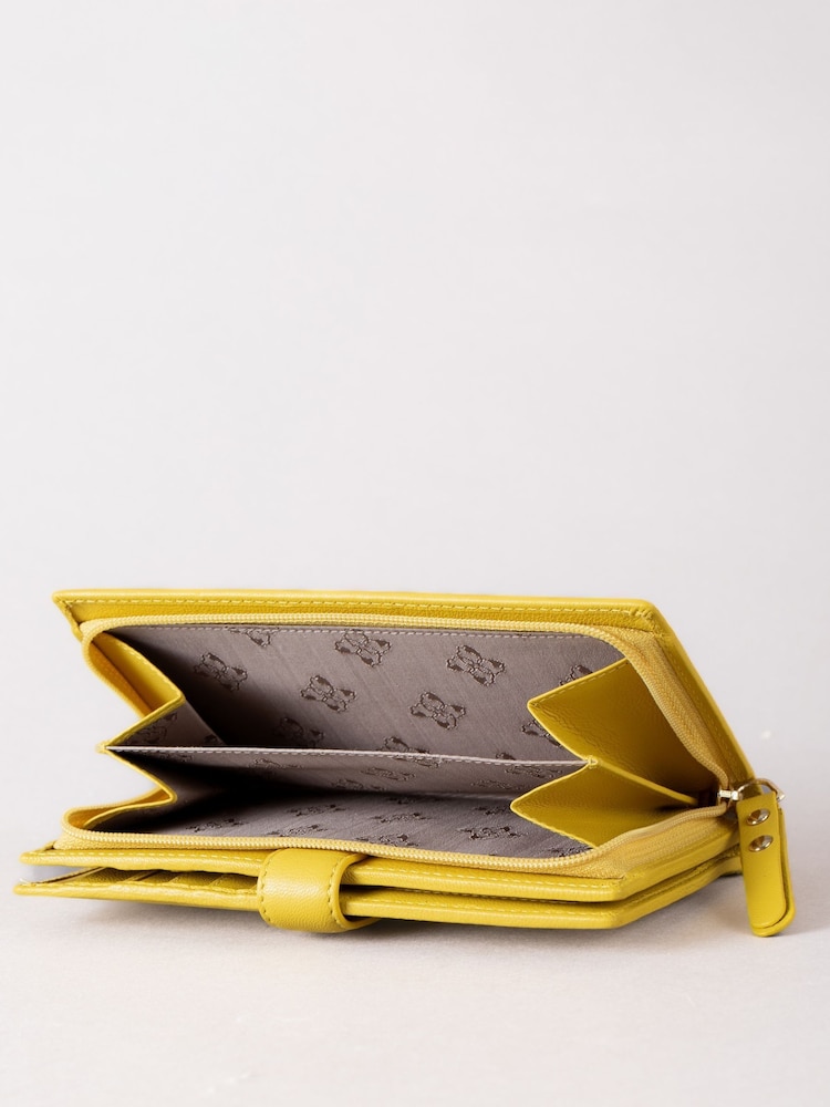 Lakeland Leather Yellow Large Icon Stud Tab Purse - Image 5 of 5