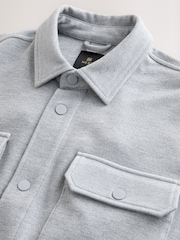 Grey/Blue Jersey Twill Popper Shackets 2 Pack - Image 13 of 16