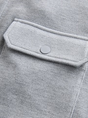 Grey/Blue Jersey Twill Popper Shackets 2 Pack - Image 14 of 16