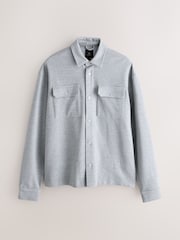 Grey/Blue Jersey Twill Popper Shackets 2 Pack - Image 3 of 16