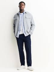 Grey/Blue Jersey Twill Popper Shackets 2 Pack - Image 6 of 16