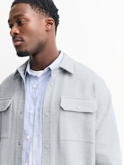 Grey/Blue Jersey Twill Popper Shackets 2 Pack - Image 8 of 16