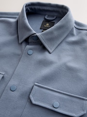 Grey/Blue Jersey Twill Popper Shackets 2 Pack - Image 9 of 16