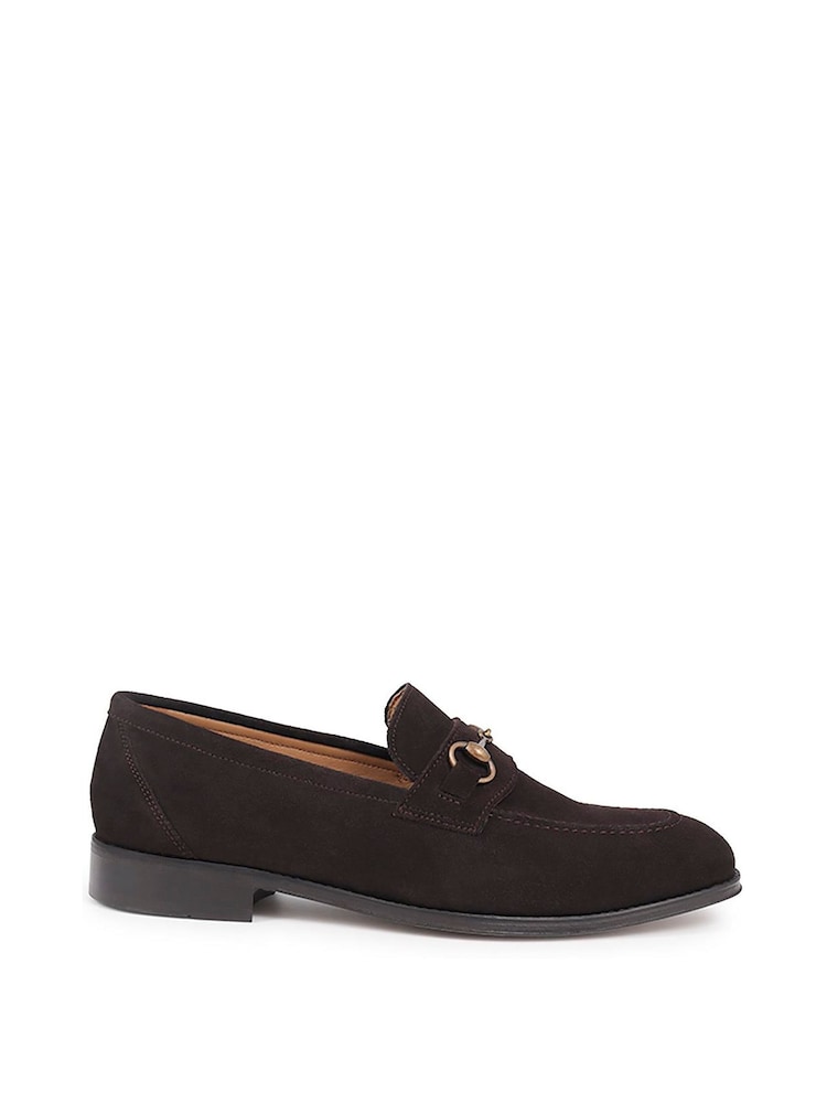 Jones Bootmaker Dark Brown Suede Reece Leather Loafers - Image 1 of 5
