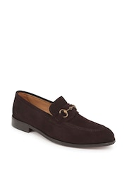 Jones Bootmaker Dark Brown Suede Reece Leather Loafers - Image 2 of 5