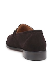 Jones Bootmaker Dark Brown Suede Reece Leather Loafers - Image 3 of 5