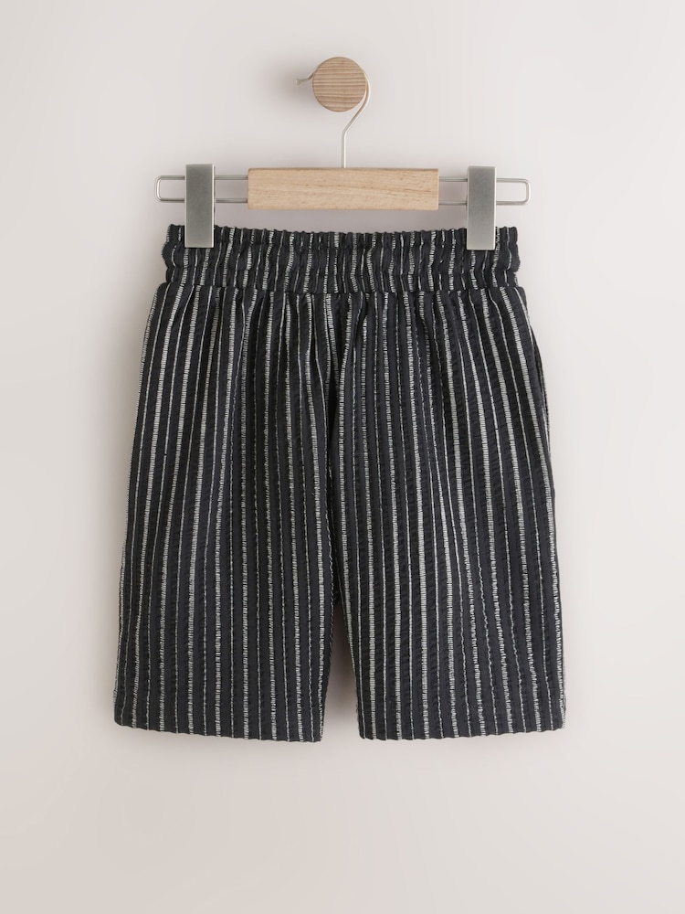 Black/White Textured Stripe Shorts (3-16yrs) - Image 2 of 4
