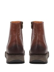 Jones Bootmaker Brown Mariane Leather Wedge Ankle Boots - Image 3 of 5
