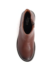 Jones Bootmaker Brown Mariane Leather Wedge Ankle Boots - Image 4 of 5