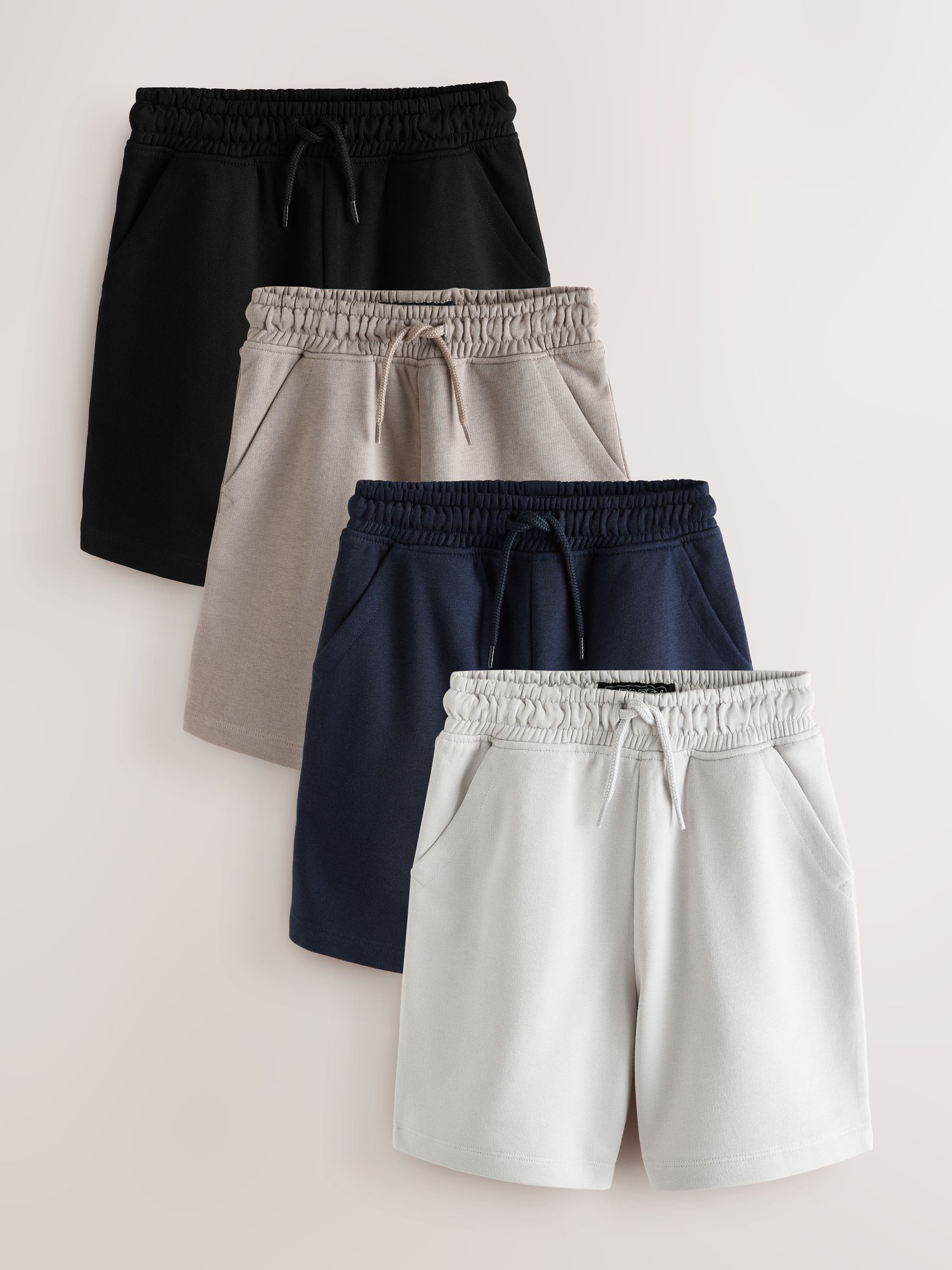 Buy Grey/Natural/Navy/Black Sporty Fit Basic Shorts (3-16yrs) from