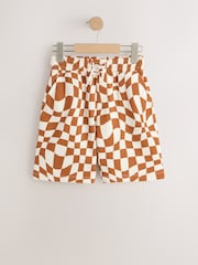Rust Brown Check Regular Fit Basic Shorts (3-16yrs) - Image 1 of 4