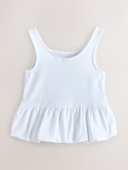 Baker by Ted Baker 3 Pack Bubble Hem Pink/Black/White Vest Tops - Imaginea 5 din 8