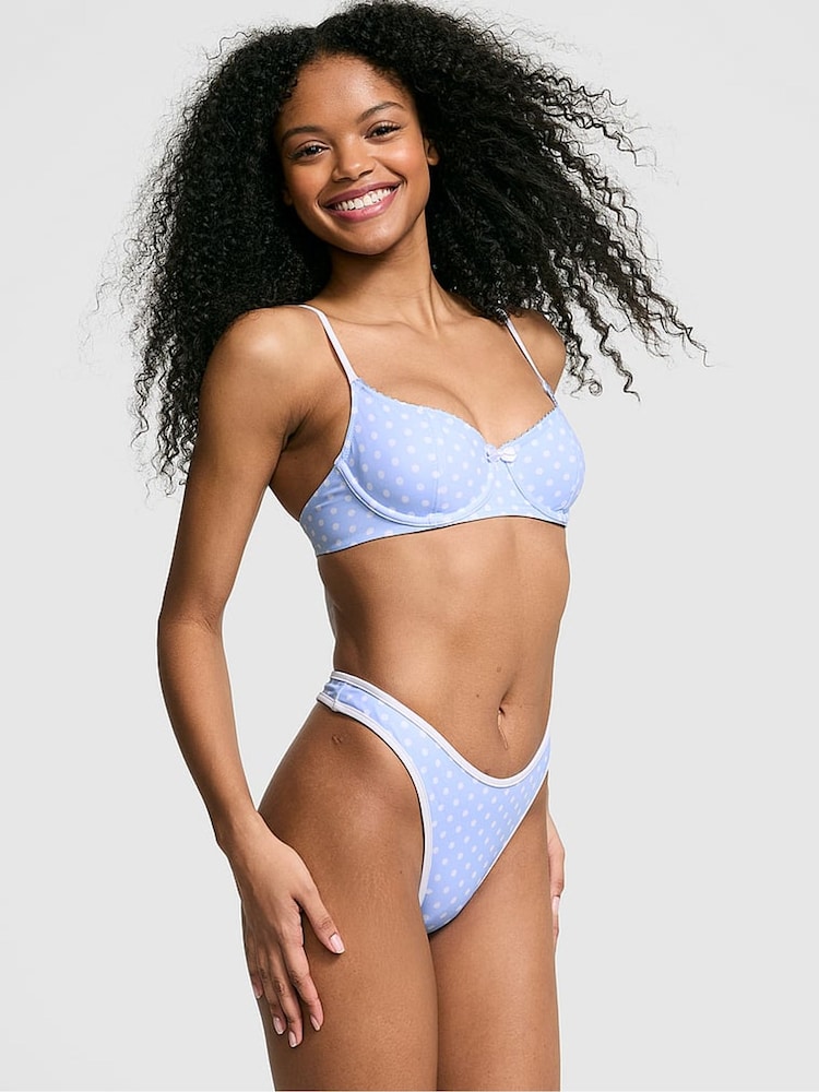 Victoria's Secret PINK Dottie Blue Wired Bikini Top - Image 1 of 3