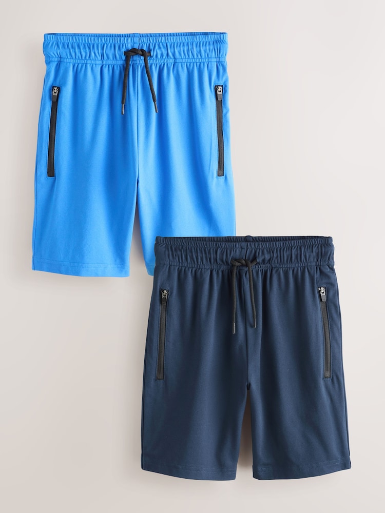 Cobalt Blue/Black Light Weight Sports Shorts 2 Pack (3-17yrs) - Image 1 of 5