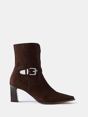 Mint Velvet Brown Blair Suede Ankle Boots - Image 1 of 4