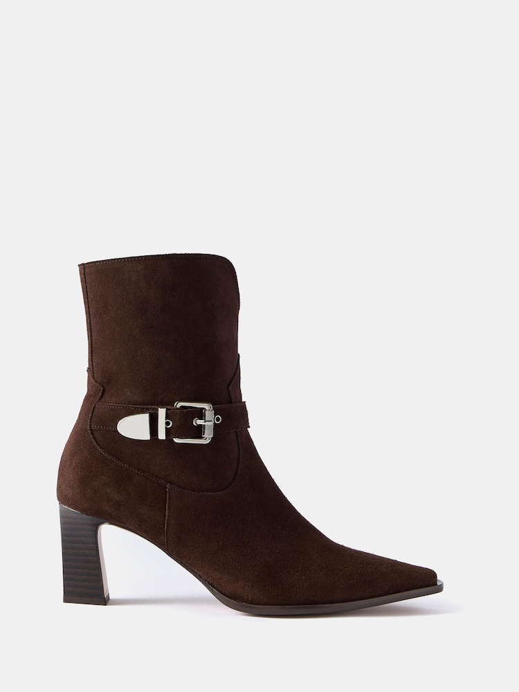 Mint Velvet Brown Blair Suede Ankle Boots - Image 1 of 4
