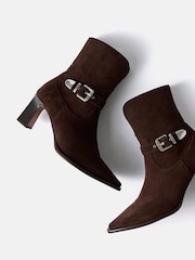 Mint Velvet Brown Blair Suede Ankle Boots - Image 2 of 4