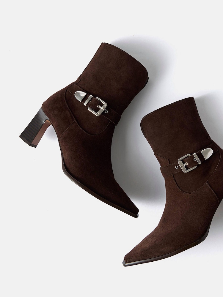 Mint Velvet Brown Blair Suede Ankle Boots - Image 2 of 4
