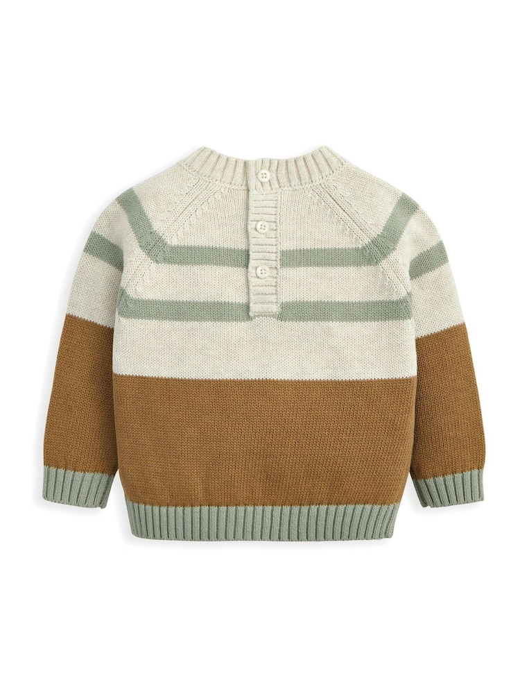 Mamas & Papas Moose Knit Brown Jumper with 3D Antlers - Image 2 of 3 Mamas & Papas Moose Knit Brown Jumper with 3D Antlers - Image 2 of 3