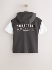 Black Hoodie Tank and T-Shirt Set (3-16yrs) - Image 2 of 8