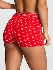 Victoria's Secret PINK Bright Vermillion Red Cherry Print High Waist Cotton Logo Knickers - Image 2 of 2