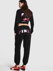 Victoria's Secret PINK Black Metallic Logo Fleece Joggers - Image 2 of 2