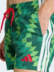 adidas Green Football-Inspired Graphic 5 Inch Swim Shorts - Image 4 of 6