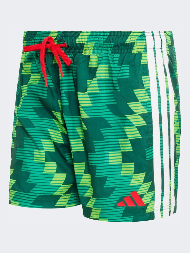adidas Green Football-Inspired Graphic 5 Inch Swim Shorts - Image 6 of 6