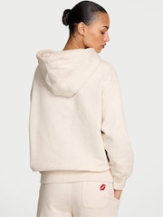 Victoria's Secret Natural Heather White Fleece Hoodie - Image 2 of 2