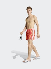 adidas Orange Football-Inspired Graphic 5 Inch Swim Shorts - Image 2 of 6