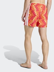 adidas Orange Football-Inspired Graphic 5 Inch Swim Shorts - Image 3 of 6