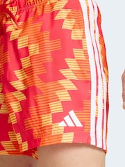 adidas Orange Football-Inspired Graphic 5 Inch Swim Shorts - Image 4 of 6