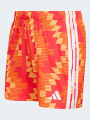 adidas Orange Football-Inspired Graphic 5 Inch Swim Shorts - Image 6 of 6