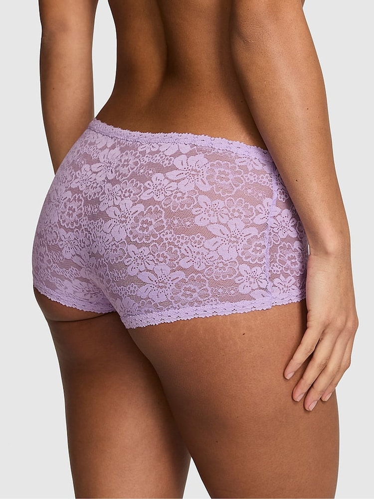 Victoria's Secret PINK Purple Aster Short Floral Lace Knickers - Image 2 of 2