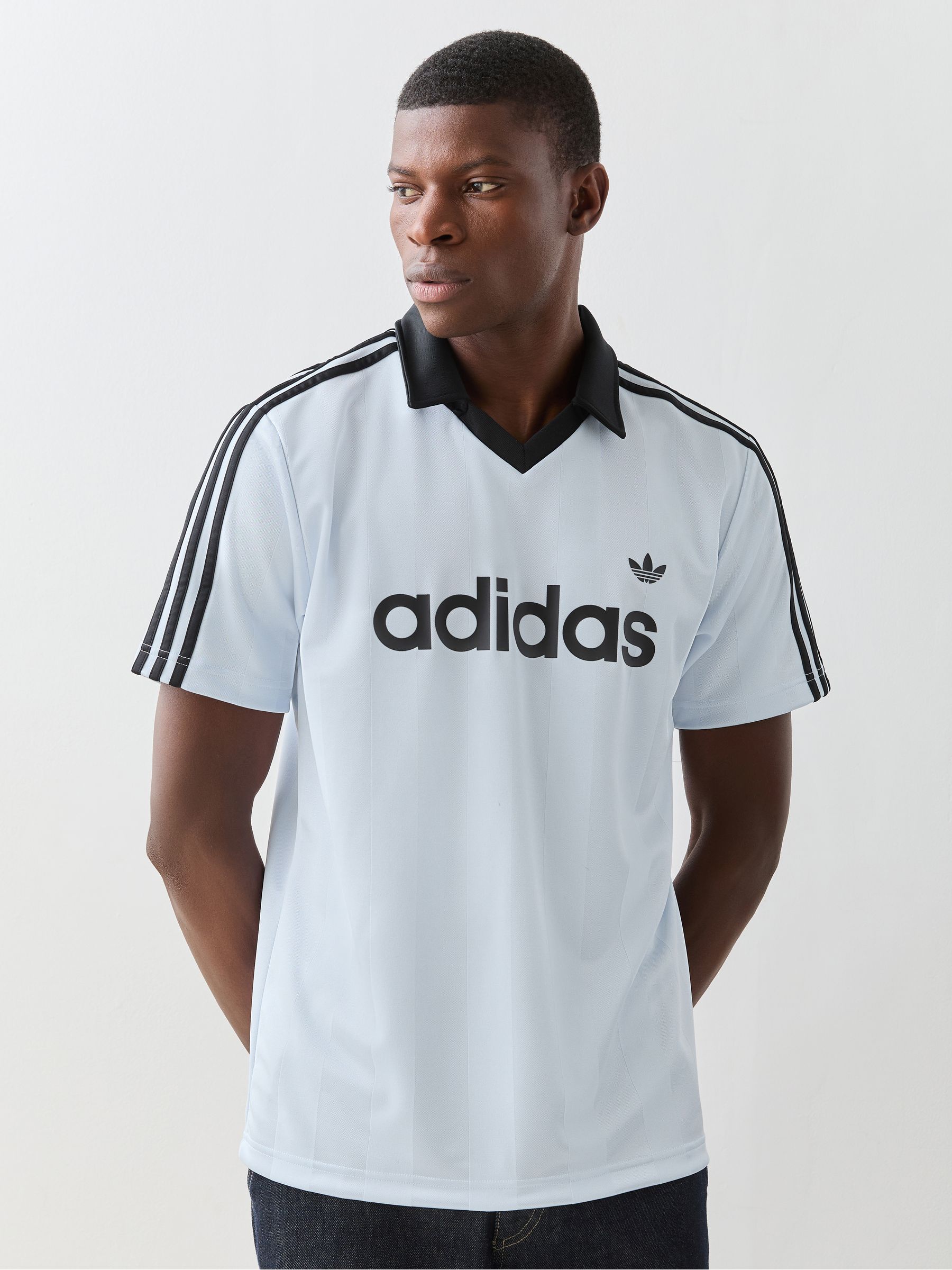 adidas U FOOTBALL JERSEY TEE 半袖ポロ Buy adidas Originals Blue Archive Collar Engineered Jersey T-Shirt
