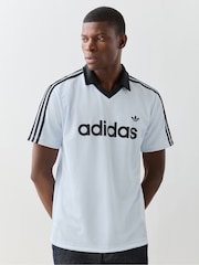 Albastru - adidas Originals Archive Collar Engineered Jersey T-Shirt - Imaginea 1 din 5