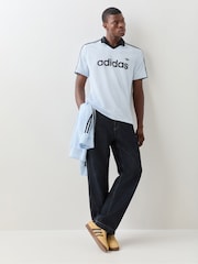 Albastru - adidas Originals Archive Collar Engineered Jersey T-Shirt - Imaginea 2 din 5