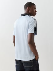 Albastru - adidas Originals Archive Collar Engineered Jersey T-Shirt - Imaginea 3 din 5