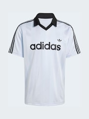 Albastru - adidas Originals Archive Collar Engineered Jersey T-Shirt - Imaginea 5 din 5