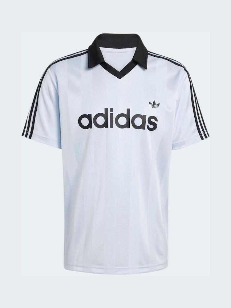 Albastru - adidas Originals Archive Collar Engineered Jersey T-Shirt - Imaginea 5 din 5