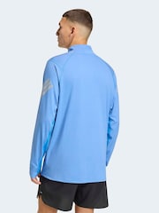 adidas Blue 365 Iconic 1/2 Zip T-Shirt - Image 2 of 6