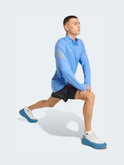 adidas Blue 365 Iconic 1/2 Zip T-Shirt - Image 3 of 6