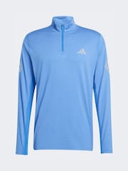 adidas Blue 365 Iconic 1/2 Zip T-Shirt - Image 6 of 6