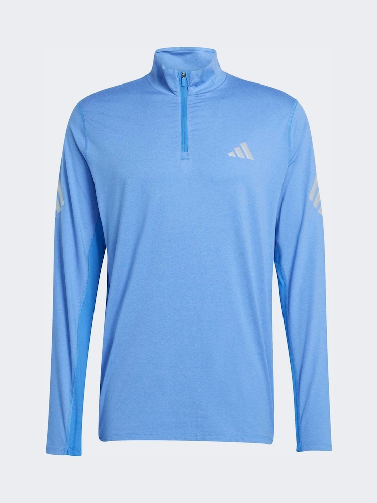 adidas Blue 365 Iconic 1/2 Zip T-Shirt - Image 6 of 6