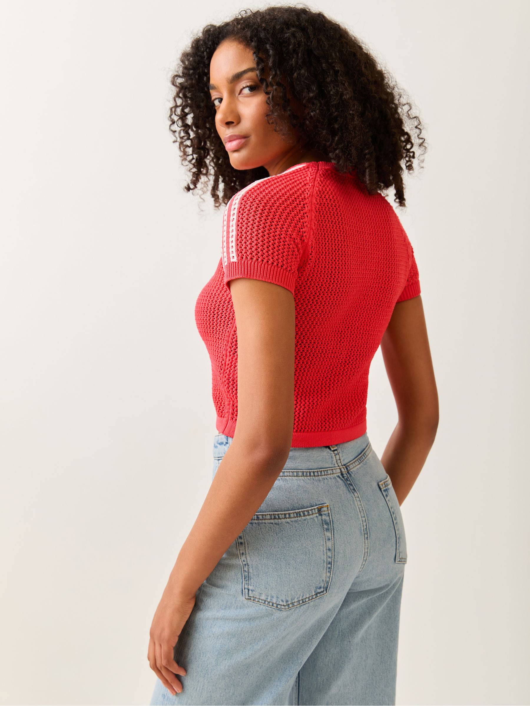 Buy adidas Originals Red Crochet Knit T-Shirt from Next India