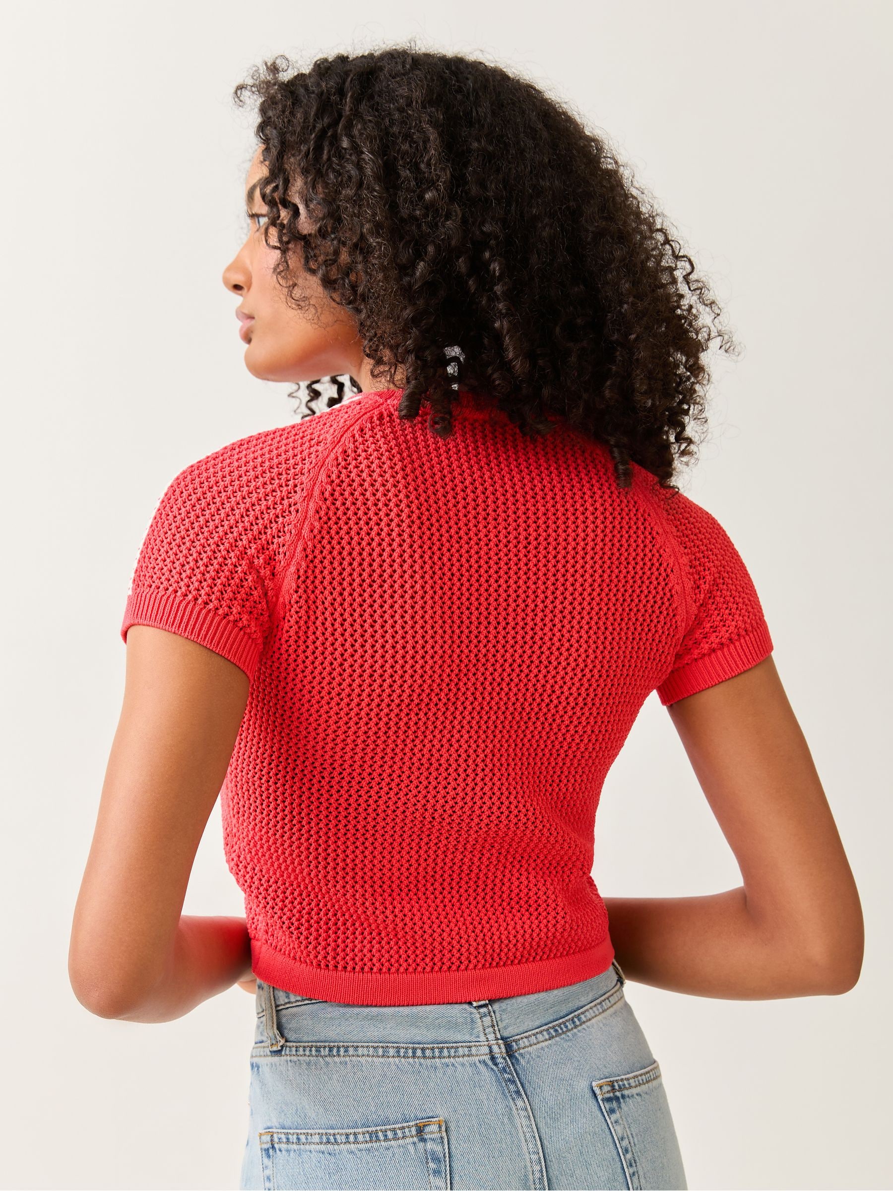 トップス Future archive mesh knit shirt Allston Crochet Knit Shirt - Off White | Fashion Nova